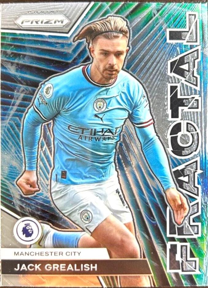 Jack Grealish #28 Soccer Cards 2022 Panini Prizm Premier League Fractal