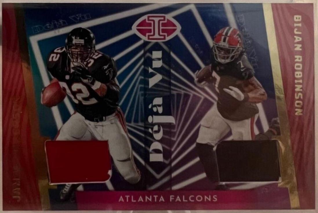 Bijan Robinson / Jamal Anderson #DV-AR Football Cards 2023 Panini Illusions Deja Vu