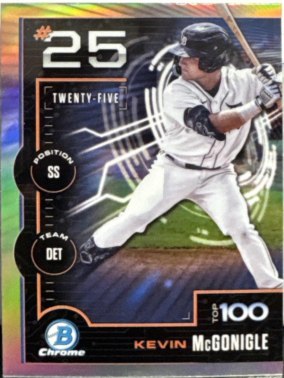 Kevin McGonigle #BTP-25 Baseball Cards 2025 Bowman Scouts Top 100