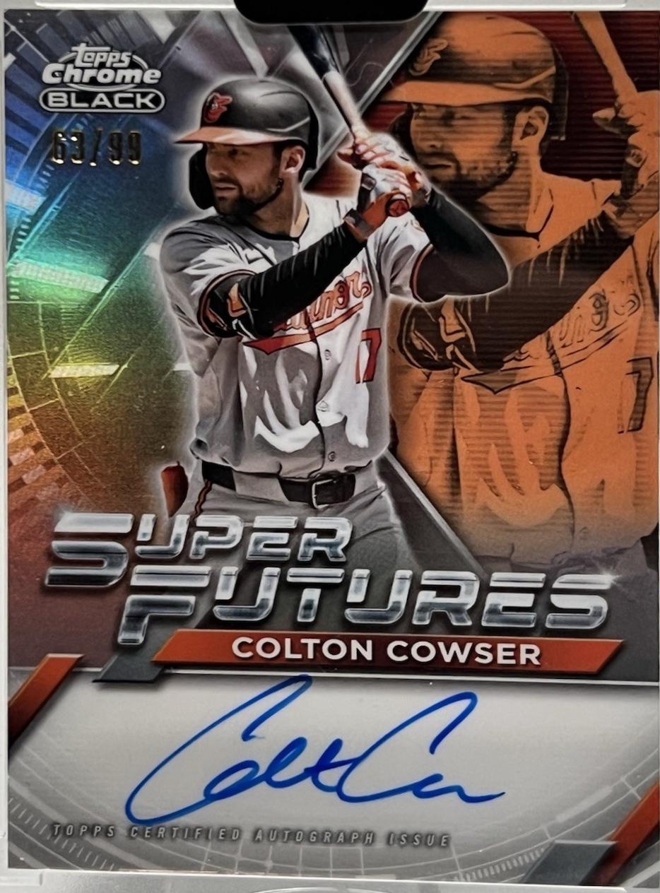 Colton Cowser #FSA-CC Baseball Cards 2025 Topps Chrome Black Super Futures Autograph