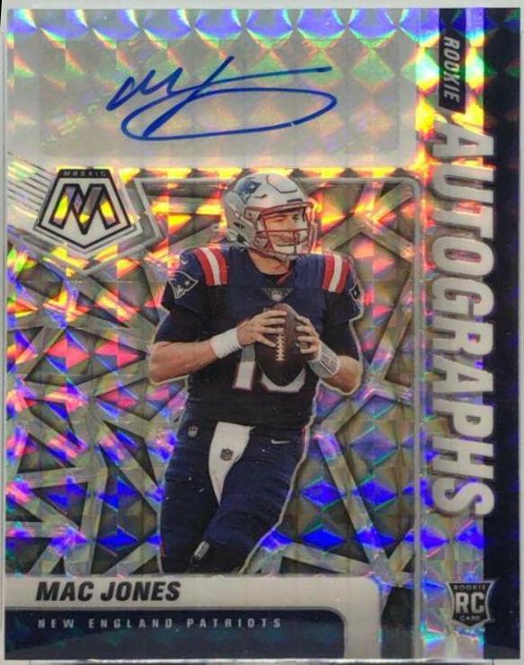 Mac Jones #RA-6 Football Cards 2021 Panini Mosaic Rookie Autographs