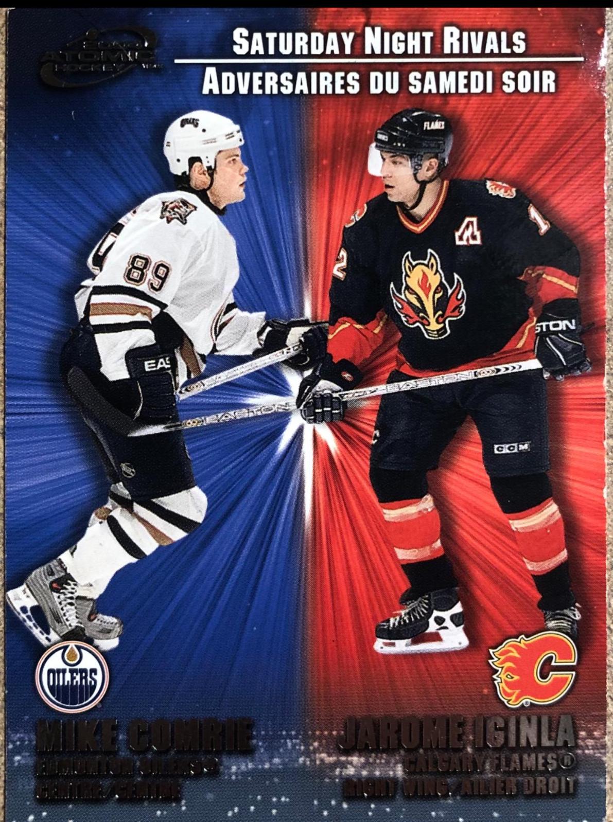 Mike Comrie/Jarome Iginla #1 Hockey Cards 2003 Pacific Atomic McDonald's Saturday Night Rivals