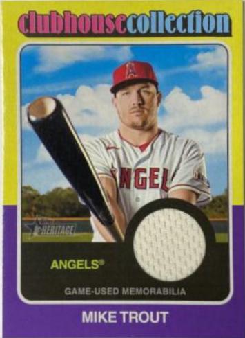Mike Trout #CCR-MT Baseball Cards 2024 Topps Heritage Clubhouse Collection Relic