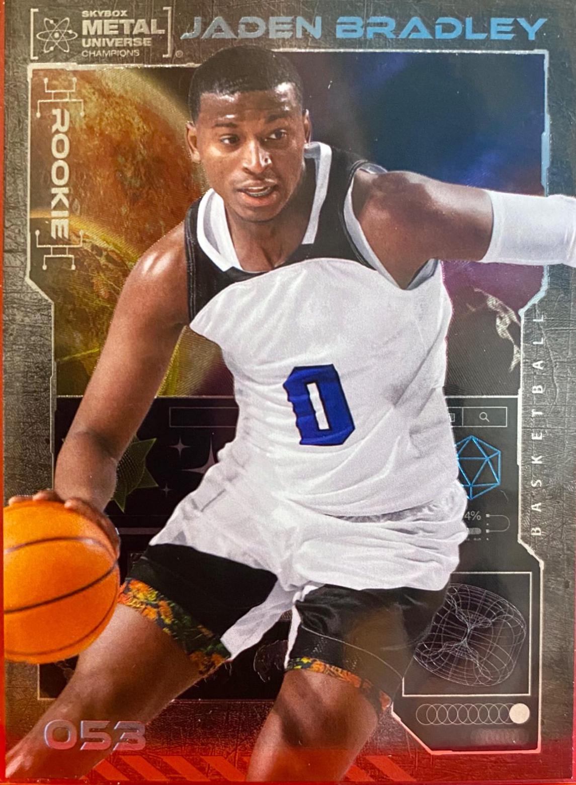 Jaden Bradley #053 Basketball Cards 2023 SkyBox Metal Universe Champions