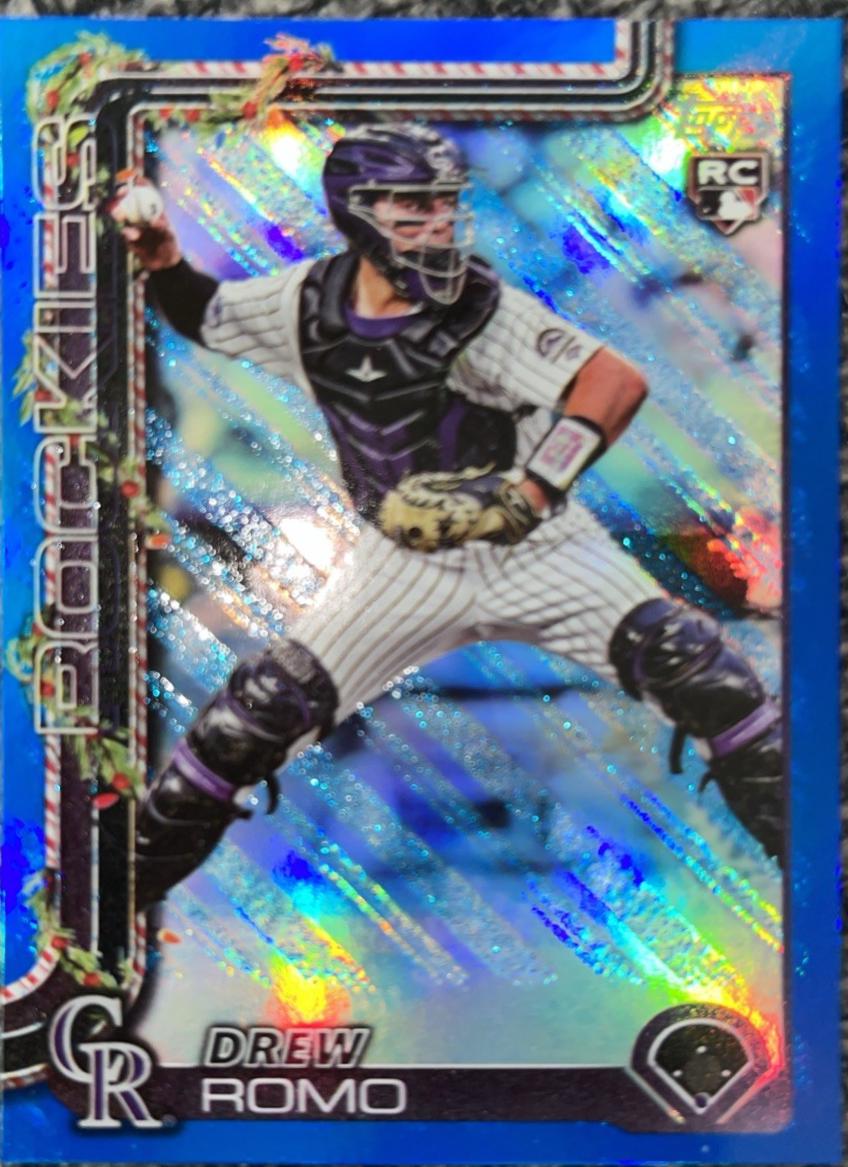 Drew Romo [Blue Metallic Glitter] #H114 Prices | 2025 Topps Holiday ...
