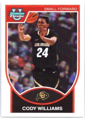 Cody Williams #07B-19 Basketball Cards 2023 Bowman Chrome University 2007-08