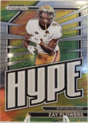 Zay Flowers #HP-13 Football Cards 2023 Panini Prizm Draft Picks Hype