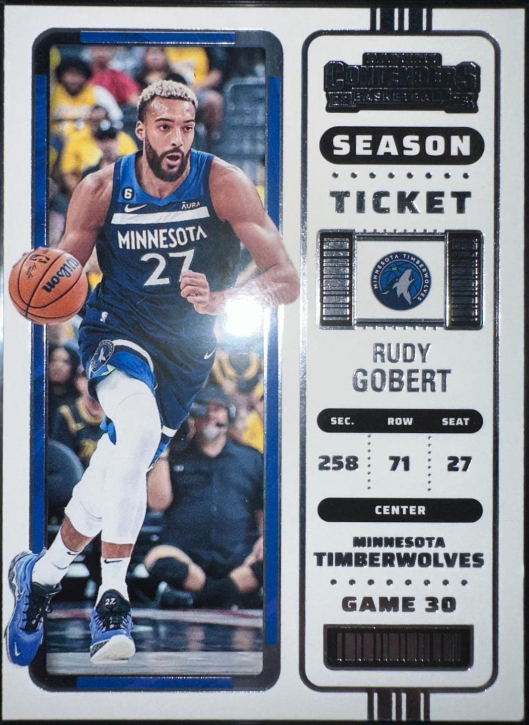 Rudy Gobert #1 Basketball Cards 2022 Panini Contenders