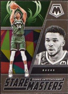 Giannis Antetokounmpo #6 Basketball Cards 2022 Panini Mosaic Stare Masters