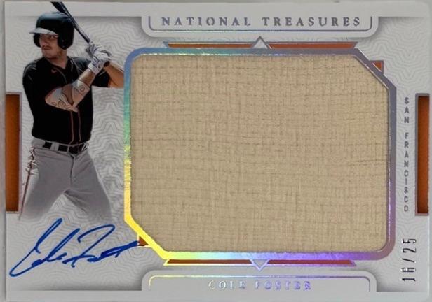 Cole Foster #27 2024 Panini National Treasures Prospect Jumbo Lumber Signature Baseball