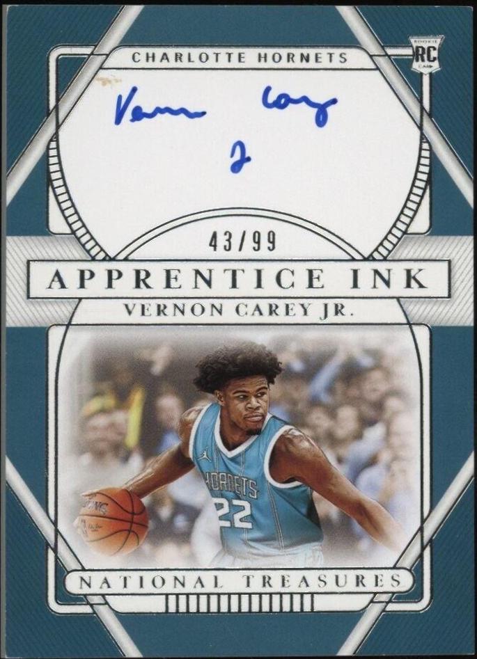 Vernon Carey Jr #API-VCJ Basketball Cards 2020 Panini National Treasures Apprentice Ink