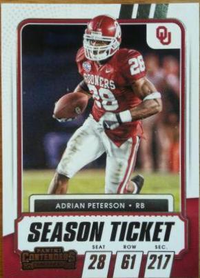 Adrian Peterson #59 2021 Panini Contenders Draft Picks Football