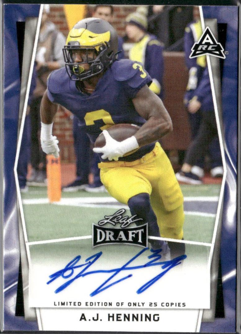 A.J. Henning #BA-AJH 2022 Leaf Draft Hobby Autograph Football