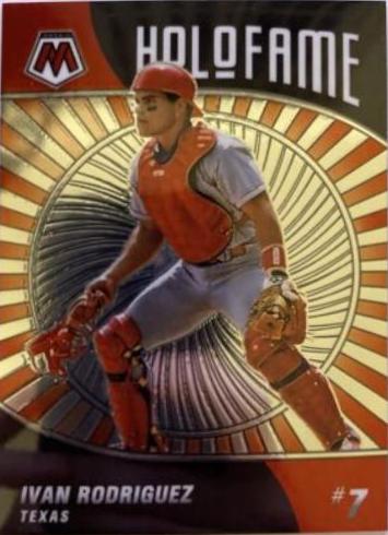 Ivan Rodriguez #HF-12 Baseball Cards 2022 Panini Mosaic Holofame
