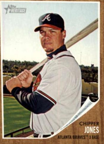 Chipper Jones #30 Baseball Cards 2011 Topps Heritage