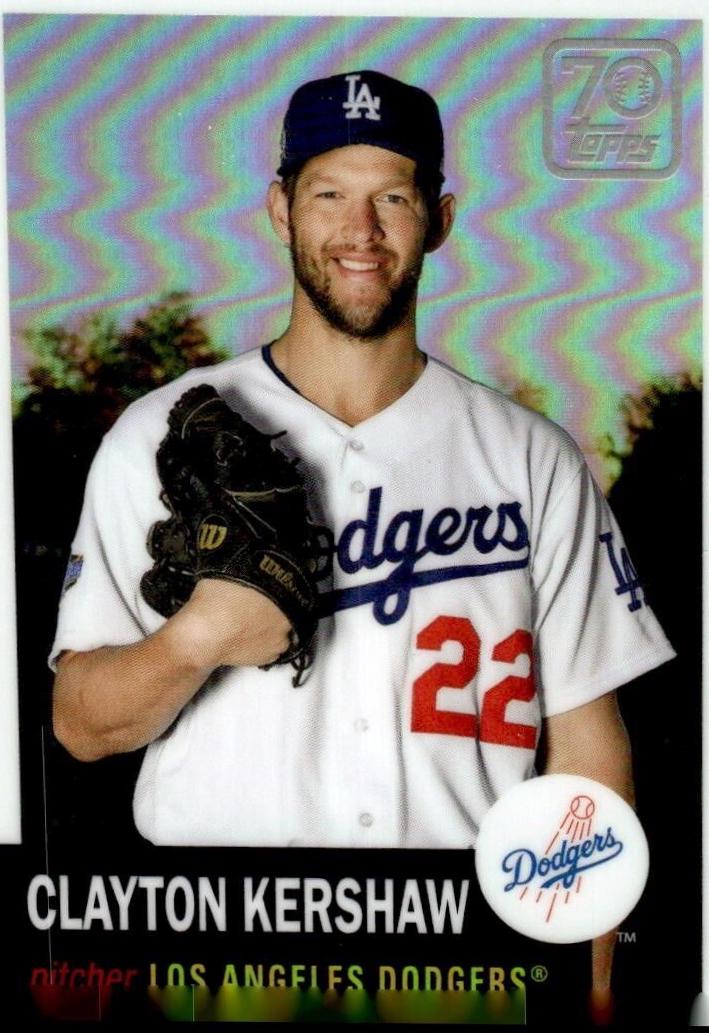 Clayton Kershaw #70YTC-3 Baseball Cards 2021 Topps Chrome 70 Years of Baseball