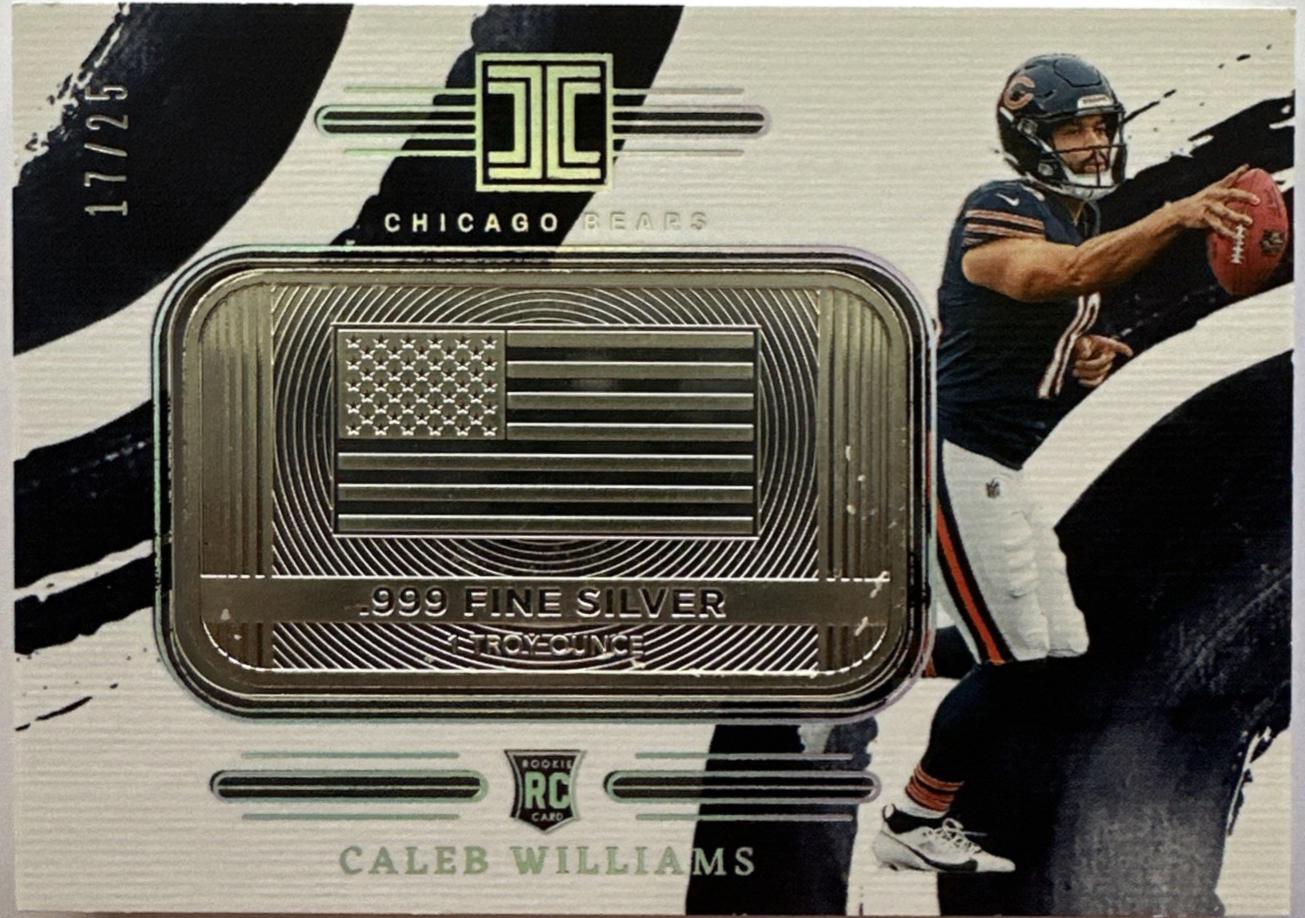 Caleb Williams #1 Football Cards 2024 Panini Impeccable Silver USA Flag