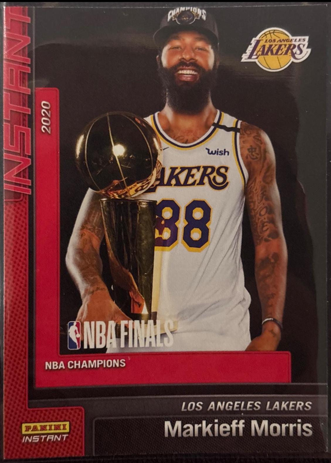 Markieff Morris #16 Basketball Cards 2019 Panini Instant Lakers NBA Champions