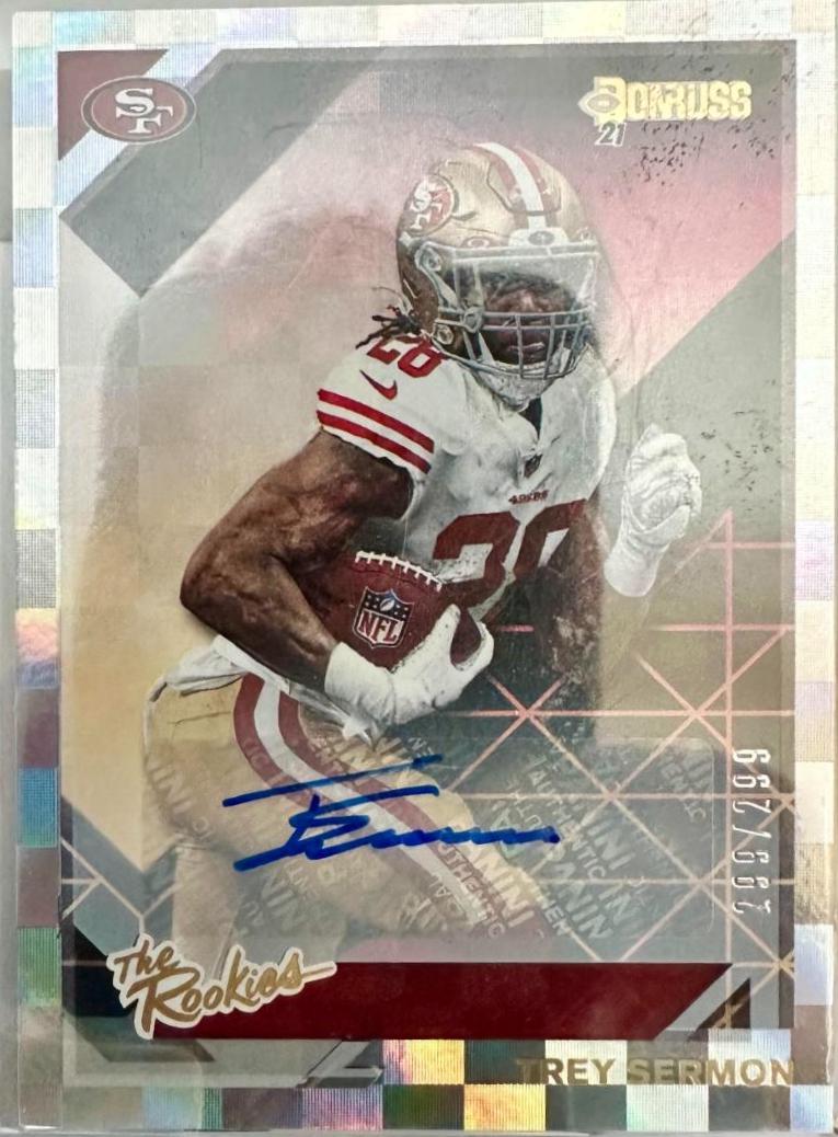 Trey Sermon #TR-TSE Football Cards 2021 Panini Donruss The Rookies Autographs