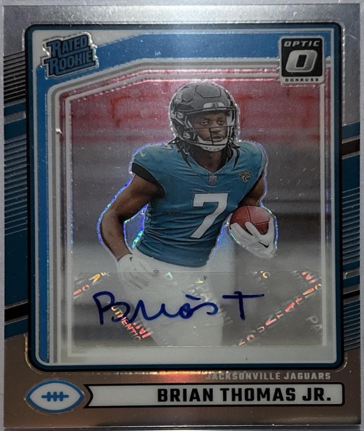 Brian Thomas Jr. #313 Football Cards 2024 Panini Donruss Optic Rated Rookie Preview Autograph