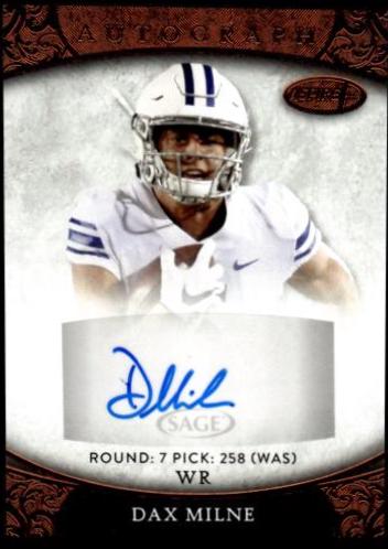 Dax Milne #ASP-75 2021 Sage Aspire Autographs Football