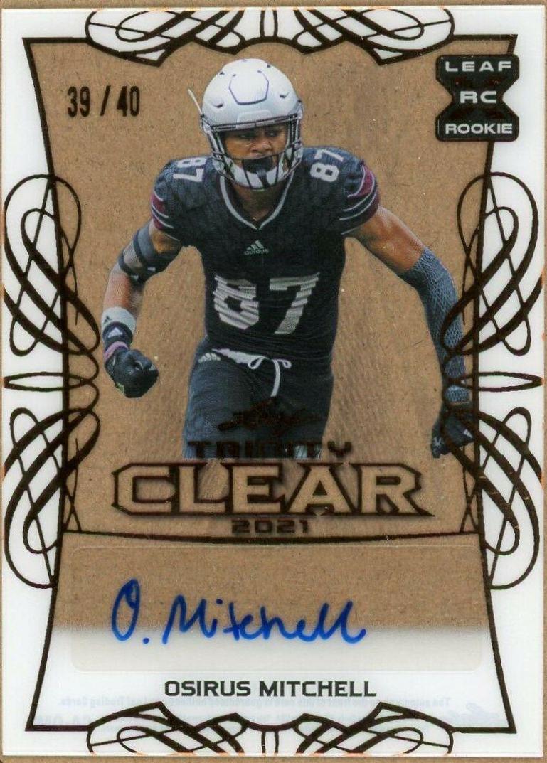 Osirus Mitchell #CA-OM1 2021 Leaf Trinity Clear Autograph Football