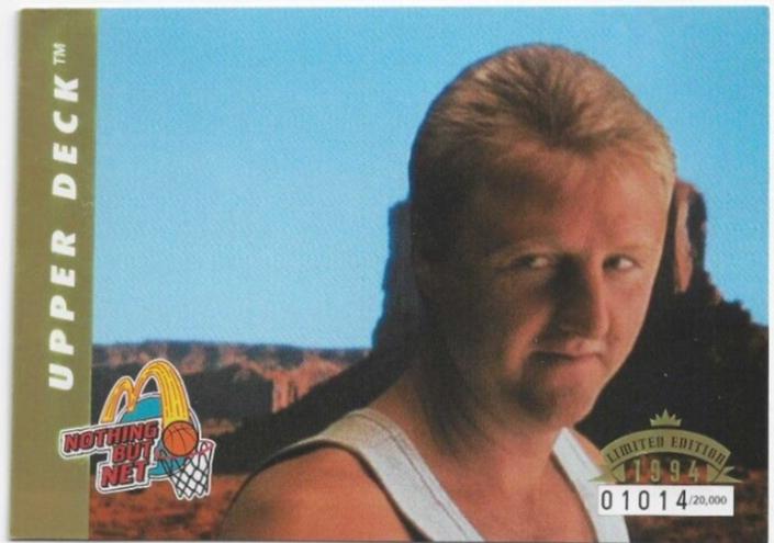 Larry Bird #6 Basketball Cards 1994 Upper Deck Nothing But Net Jumbo