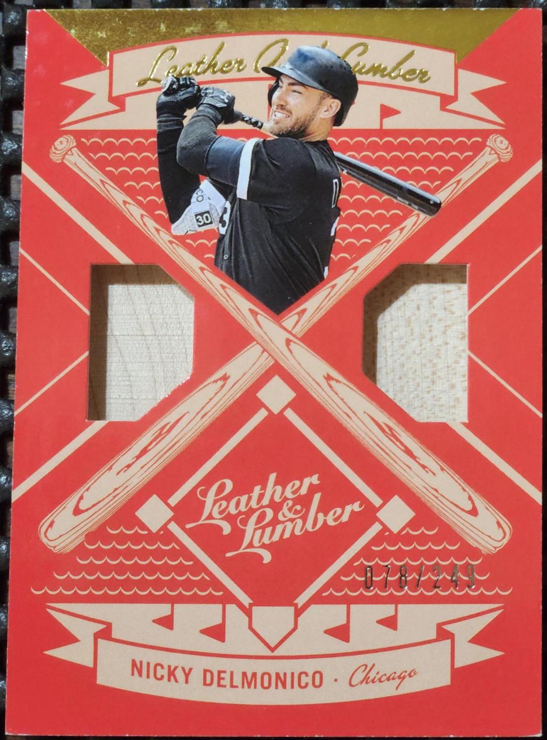 Nicky Delmonico #LLD-ND Baseball Cards 2019 Panini Leather & Lumber Leather and Lumber