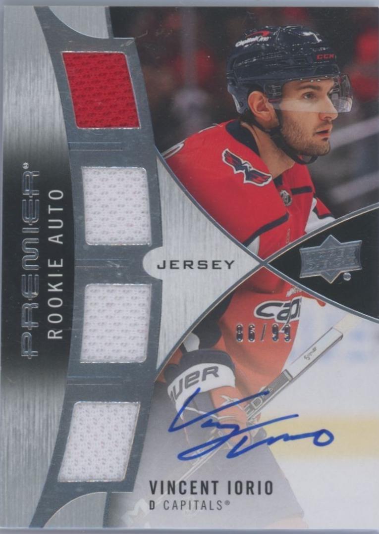 Vincent Iorio #PRA-VI Hockey Cards 2023 Upper Deck Premier Rookie Auto Jersey