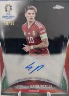 Dominik Szoboszlai #CA-DS Soccer Cards 2024 Topps Chrome Sapphire UEFA Euro Autograph