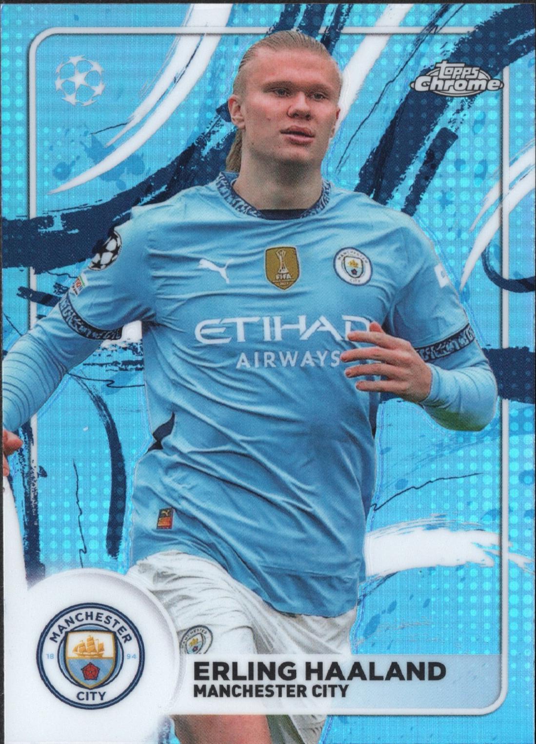 Erling Haaland #SB-7 Soccer Cards 2024 Topps Chrome UEFA Soccer Brush