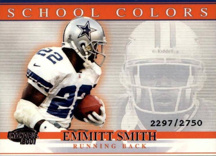 Emmitt Smith #5 Football Cards 2001 Pacific Invincible School Colors