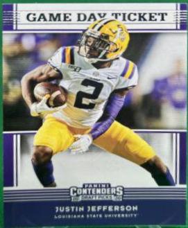 Justin Jefferson #23 Football Cards 2020 Panini Contenders Draft Picks Game Day Ticket