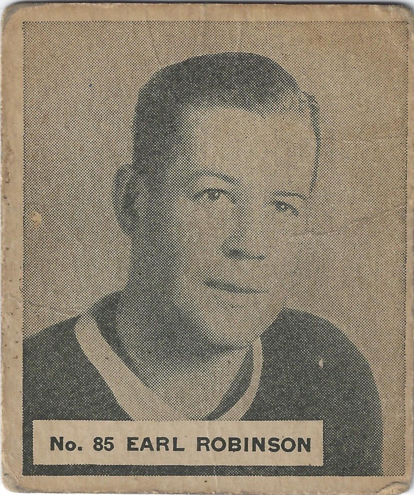 Earl Robinson #85 Hockey Cards 1937 V356 World Wide Gum