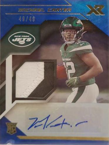Michael Carter #RSA-MCA Football Cards 2021 Panini XR Rookie Swatch Autographs