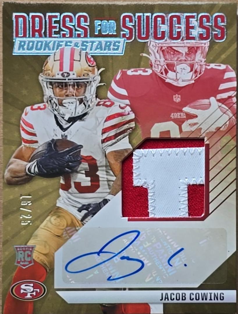 Jacob Cowing #DFS-JCG Football Cards 2024 Panini Rookies & Stars Dress for Success