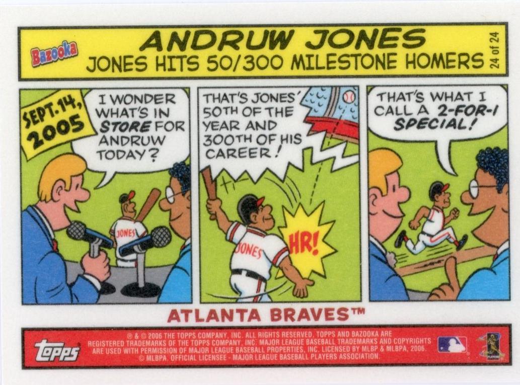 Andruw Jones #24 Baseball Cards 2006 Bazooka Comics