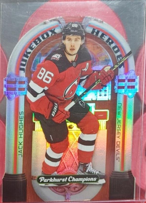 Jack Hughes #JH-7 Hockey Cards 2022 Parkhurst Champions Juke Box Hero