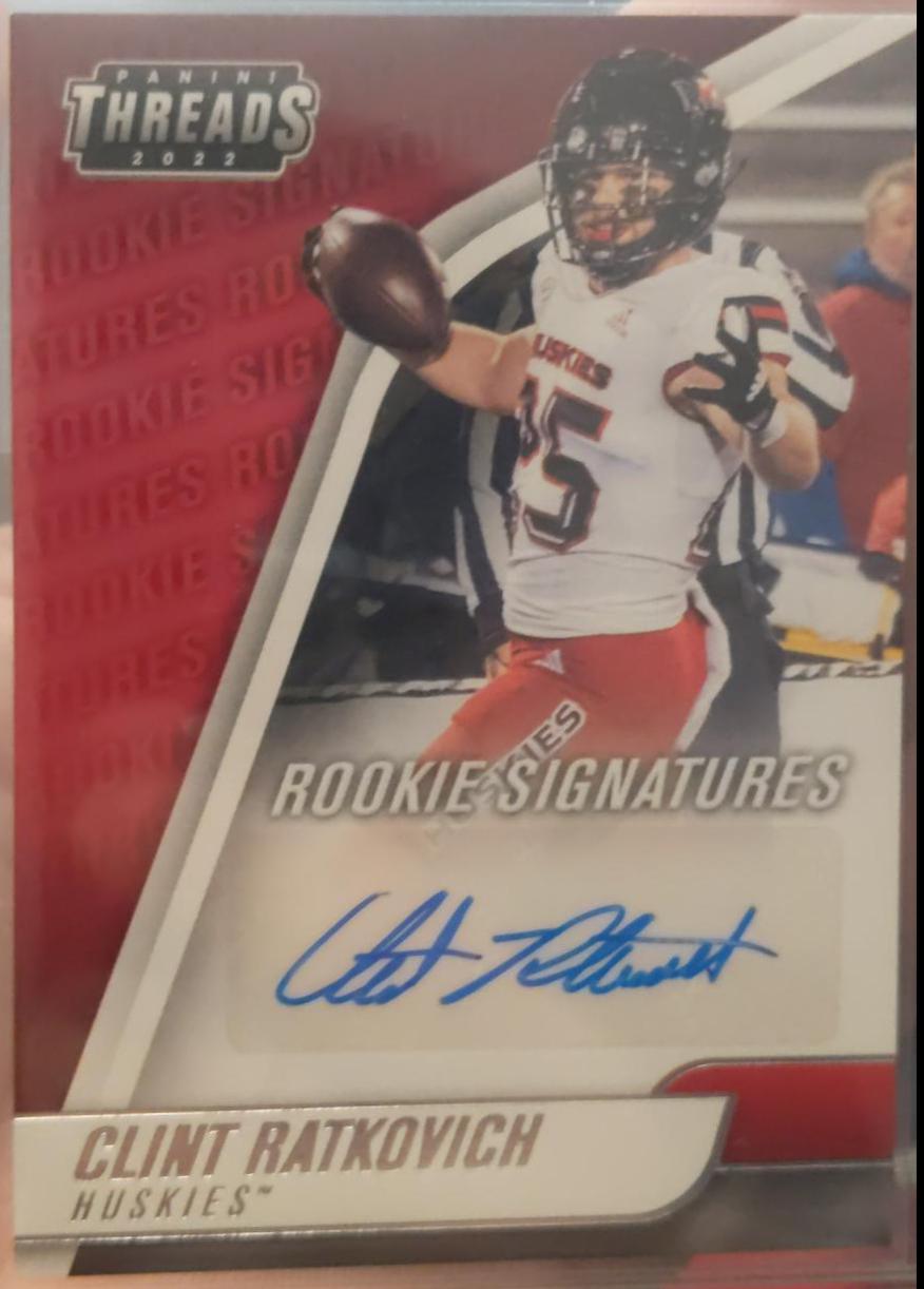 Clint Ratkovich #TH-CRA Football Cards 2022 Panini Chronicles Draft Picks Threads Rookie Signatures