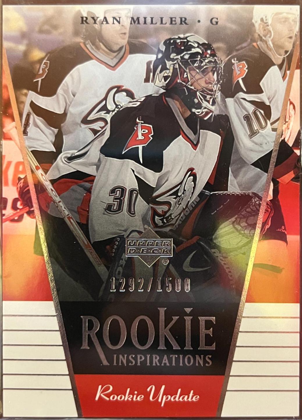 Ryan Miller #139 Hockey Cards 2002 Upper Deck Rookie Update