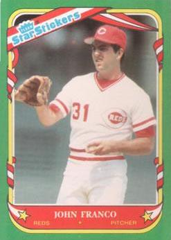 John Franco #41 Baseball Cards 1987 Fleer Star Stickers