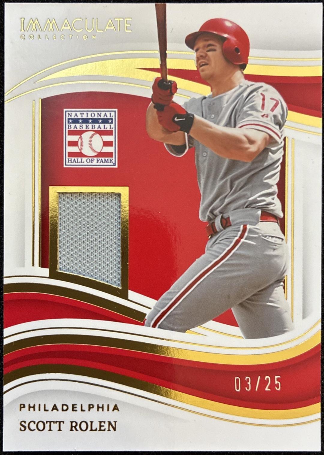 Scott Rolen #HOF-SR Baseball Cards 2023 Panini Immaculate Hall of Fame Materials