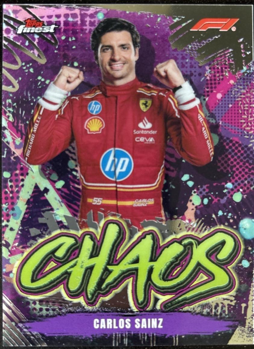 Carlos Sainz #CH-4 Racing Cards 2024 Topps Finest Formula 1 Chaos