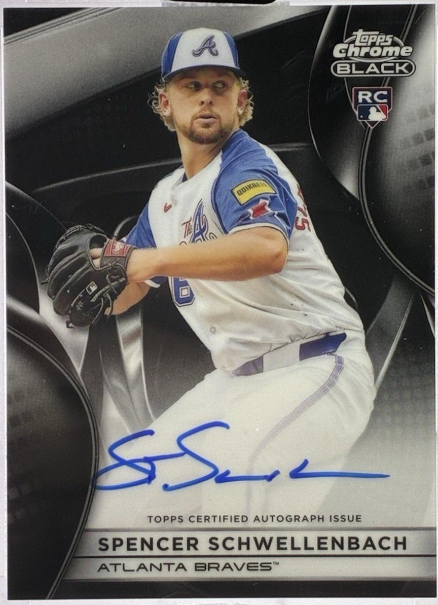 Spencer Schwellenbach #CBA-SSH Baseball Cards 2025 Topps Chrome Black Autograph