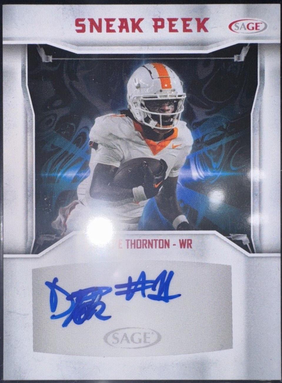 Dont'e Thornton #SPA-DT Football Cards 2024 Sage HIT Sneak Peek Autograph