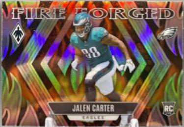 Jalen Carter #FF-10 Football Cards 2023 Panini Phoenix Fire Forged