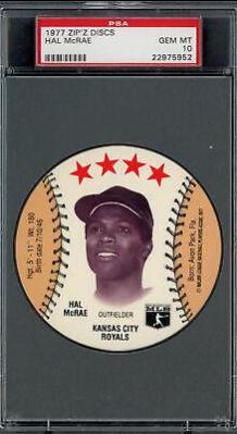 Hal McRae Baseball Cards 1977 Zip'Z Discs