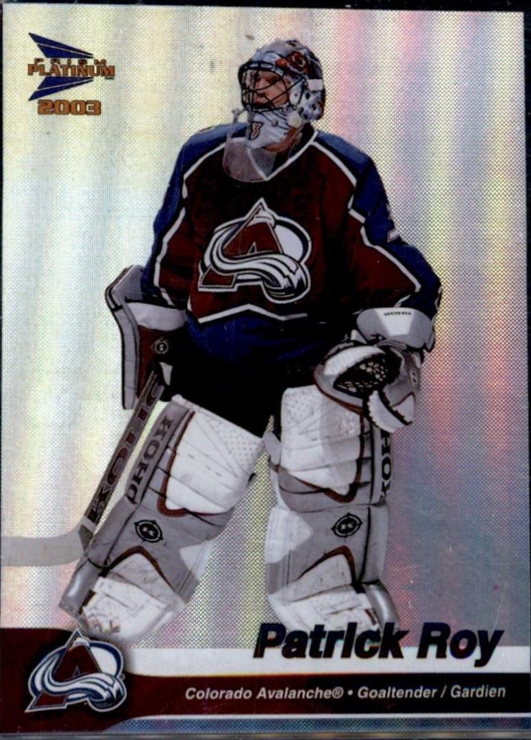 Patrick Roy #9 Hockey Cards 2002 Pacific Prism Platinum McDonald's