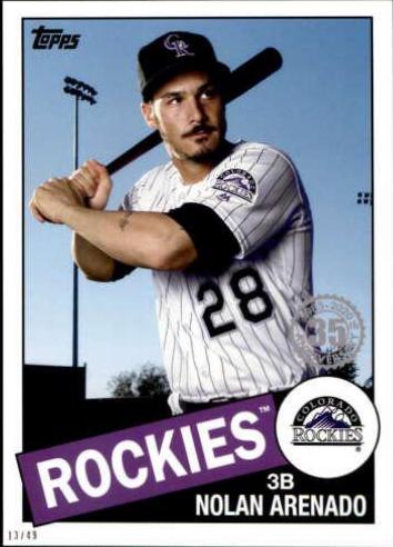 Nolan Arenado #85-41 Baseball Cards 2020 Topps 1985 35th Anniversary