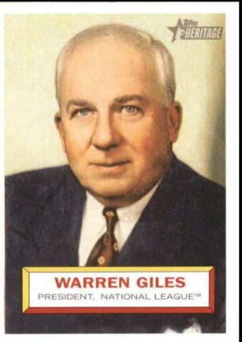 Warren Giles #2 Baseball Cards 2005 Topps Heritage